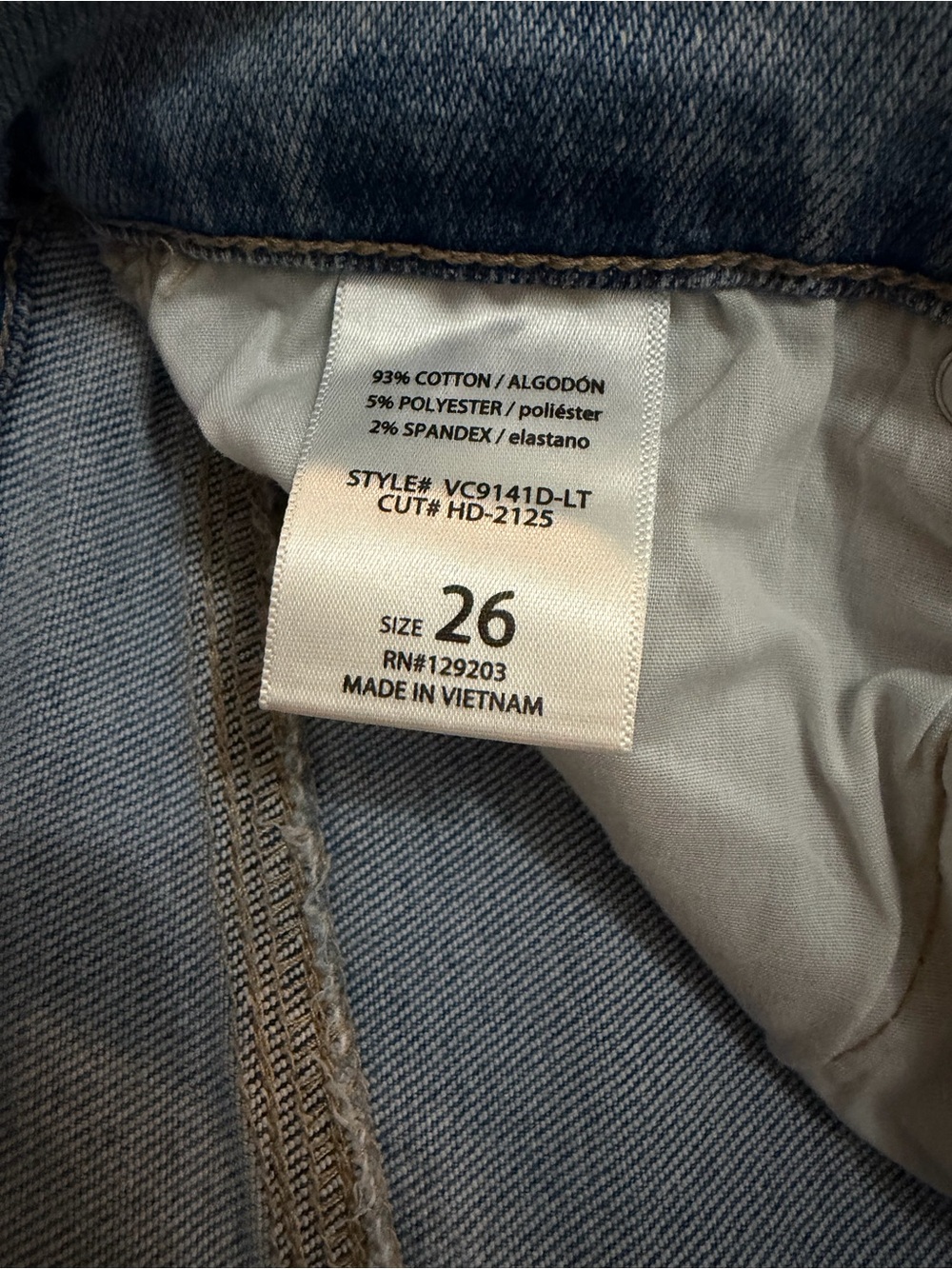 VICI Icon Super Stretch High Rise Straight Jeans NWOT Size 26 - Picture 7 of 7